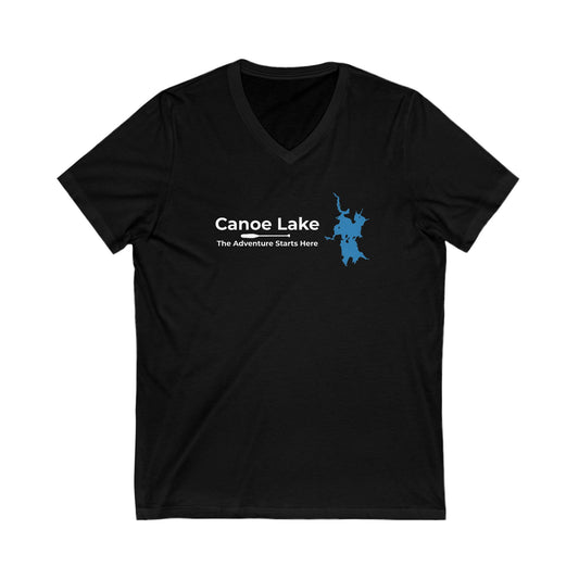 Canoe Lake Women's V-Neck Map Tee