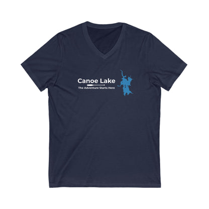 Canoe Lake Women's V-Neck Map Tee